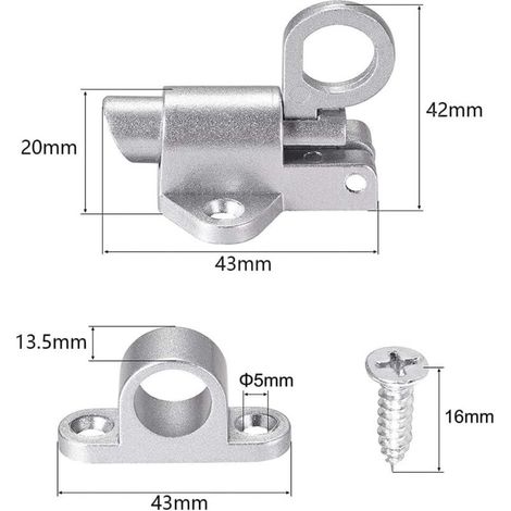 4 Pièces Automatique Verrou de Porte, Boulon Porte Loquet, Loquet de Porte, Ressort Bounce Verrou, avec 16 Vis, pour Fenêtres, Portes en Bois, Portes de Placard (Noir et Argent) (1/3)