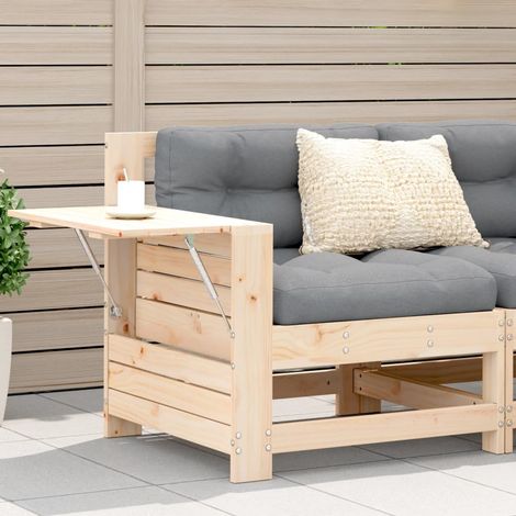 vidaXL Garden Armrest Sofa with Cushion Solid Wood Pine (1/5)