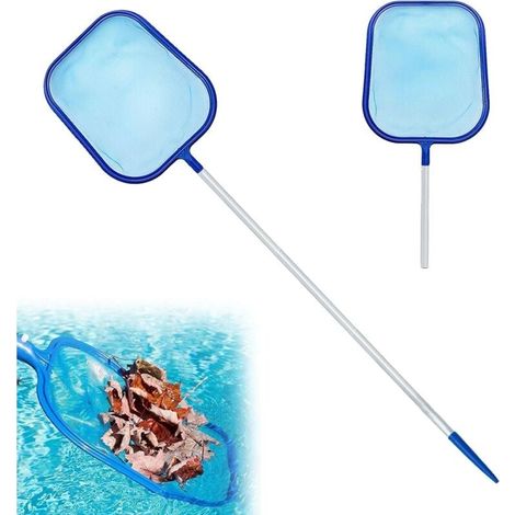 Swimming pool cleaning net, shallow water leaf net with pole, Jalleria aluminum 5-part flat net MUMU (1/4)