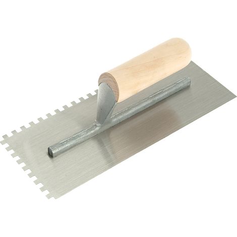 Notched Trowel 6mm Square Notches Wooden Handle 11 x 4.1/2in