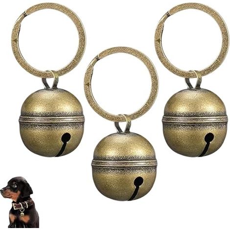 3 Pcs Clochette Chien, Laiton Sonnette pour Chien Chasse Extra Forte Breloques en Laiton Résistant (1/5)