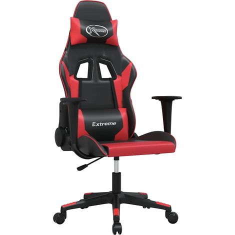 Maison Exclusive - Sedia da Gaming Massaggiante Rosso e Nero in Similpelle (1/5)