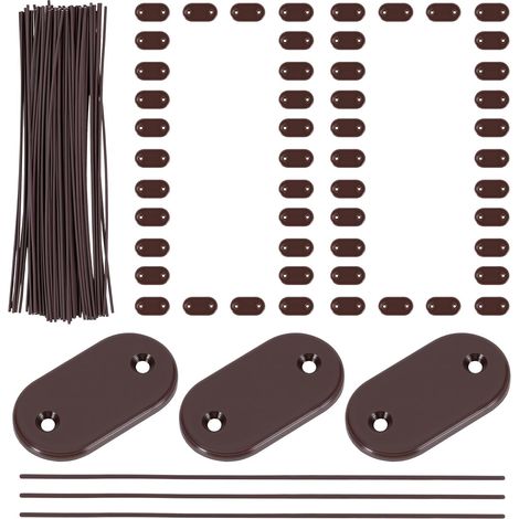 Lot de 100 Fixations pour Brise-Vue – Kit de Fixation résistant aux intempéries avec Serre-câbles et Plaquettes de Fixation, Serre-câbles pour Jardin, pelouse, clôture, Balcon (100, Marron) (1/5)