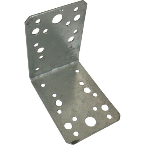 Piastra angolare in ferro zincato cm 9 x 9 x 6,5 senza rinforzo (1/2)