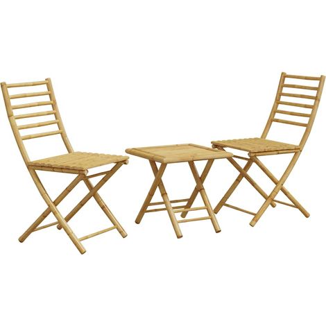 Ensemble de bistro 3 pcs,Salon de jardin bambou CFW84660 (1/5)
