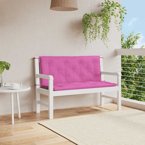 vidaXL Cuscini per Panca da Giardino 2 pz Rosa 120x50x7 cm in Tessuto