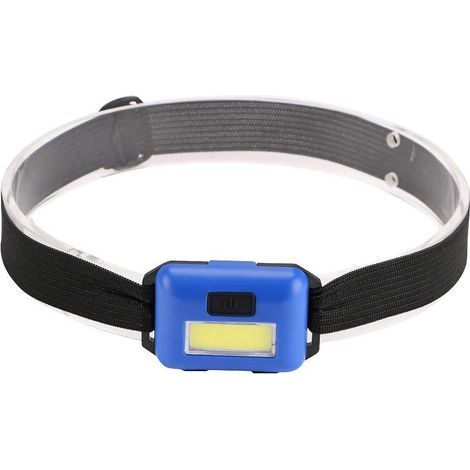 COB-LED-Stirnlampe mit 3 Leuchtmodi, wasserdicht und regenfest, ideal für Outdoor-Aktivitäten wie Camping und Angeln, blau-sonnig (1/5)