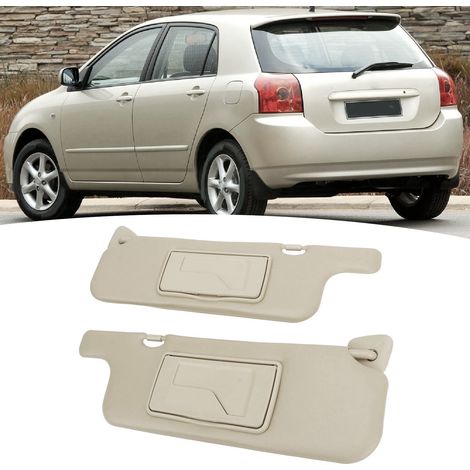 Ein Paar beige/graue Auto-Sonnenblenden, passend für Toyota Corolla 2001-2007. (1/5)