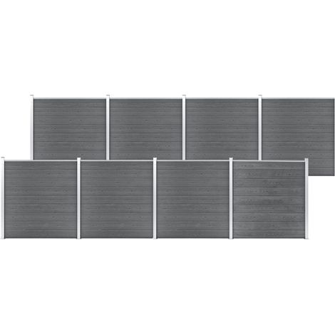 Clôture de jardin Brise vue Panneau de clôture WPC 1391x186 cm Gris 44861 (1/5)