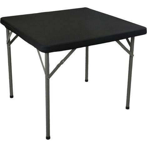 Tischdecke Outdoor 86x86cm Wetterfest Abwaschbar Elastisch Schwarz