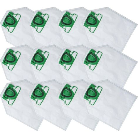 Poweka - 12 sacchetti per aspirapolvere vorwerk folletto vk 200, confezione doppia: 2 scatole da 6 sacchetti per aspirapolvere vk 200 e vk200 fp