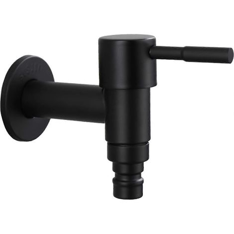 Robinet à poignée courte pour évier, robinet mural pour balcon, robinet à poignée courte en acier inoxydable pour machine à laver (1/5)