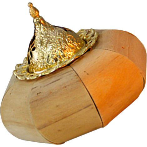 Brûleur d'encens doré style citrouille, bois et métal robuste, taille idéale, magnifique porte-encens à poudre pour maison et méditation, modèle 2, taille unique (1/5)
