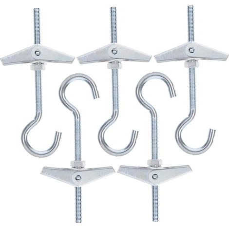 5 set di tasselli a farfalla per ancoraggio del cartongesso, dadi a farfalla, in acciaio, adatti per mattoni forati e cartongesso, facili da installare, cacciavite incluso.