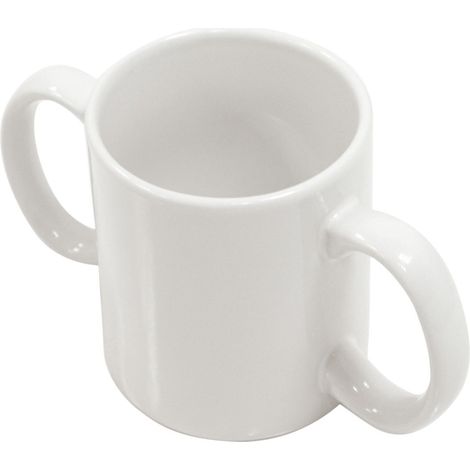 Tasse blanche en céramique à deux poignées VM922J