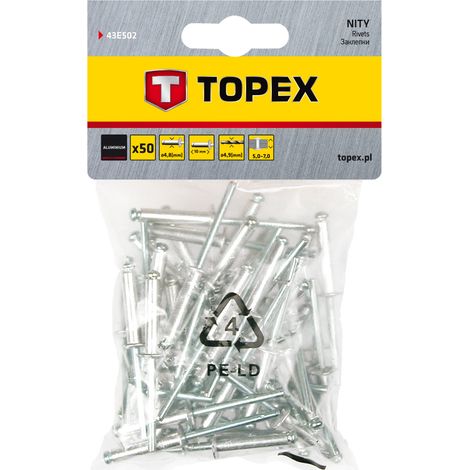 Remaches de aluminio 4,8 x 10 mm, 50 uds.