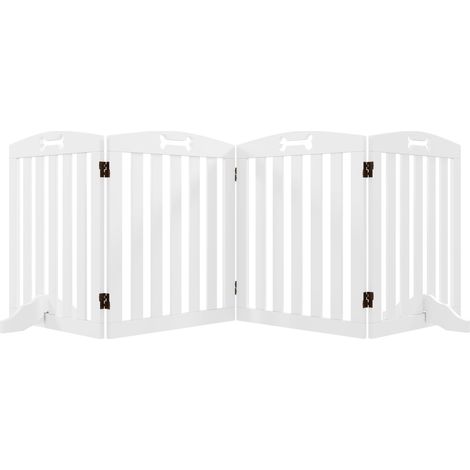 Barrière de sécurité pour chien, ensemble de 4 pièces, 207, 5 x 61 cm, barrière de porte pliable avec 2 pieds de support, barrière autoportante (1/5)