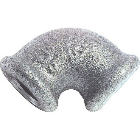 COUDE EGAL FONTE GALVANISEE PETIT RAYON 90° DOUBLE FEMELLE N° 90