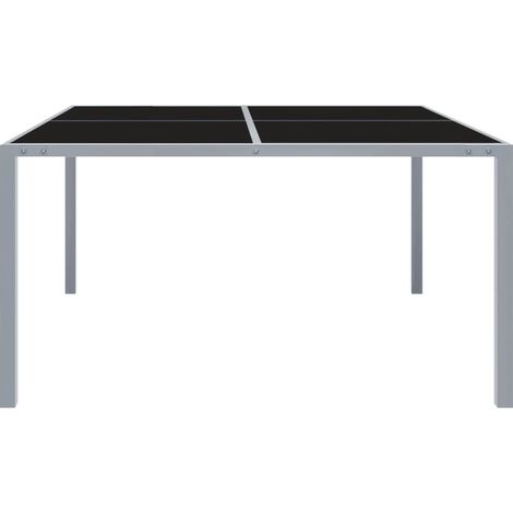 Table de jardin Table d'appoint, Table de Balcon, 130x130x72 cm Gris Acier et verre OIB8266E (1/5)