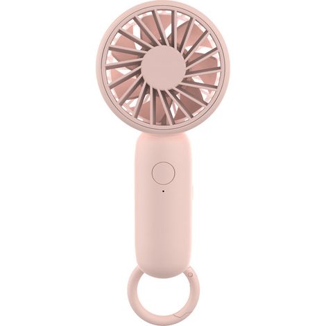 Mini ventilateur portable rose rechargeable à 3 vitesses – Alimentation USB – Idéal pour les espaces restreints (1/4)