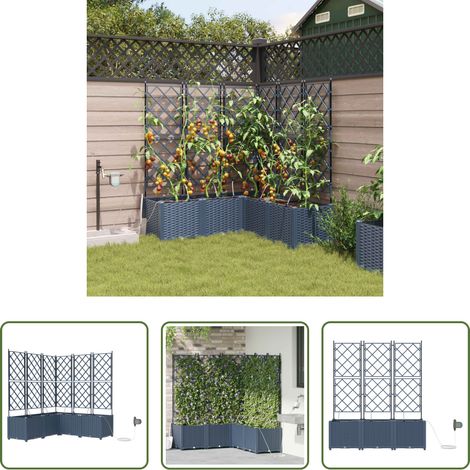 Pot de jardin - Cache-pot de jardin 2 pcs Gris 80 x 40 x 125,5 cm Acier (1/5)