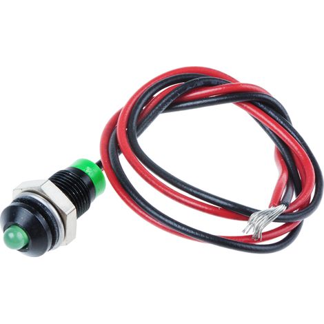Voyant LED lumineux Vert RS PRO, dia. 6mm, 2V c.c., taille de la lampe 3 mm, IP67 ( Prix pour 1 )