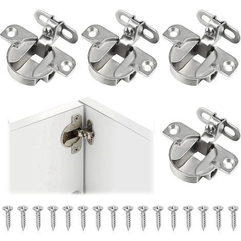 Set of 4 adjustable 180-degree cabinet hinges, high-grade heavy-duty alloy material, durable concealed invisible hinges (1/5)