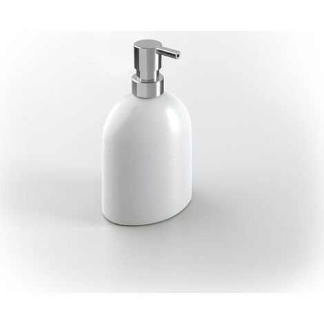 Distributeur de savon à poser blanc en porcelaine mod. Bird (1/2)