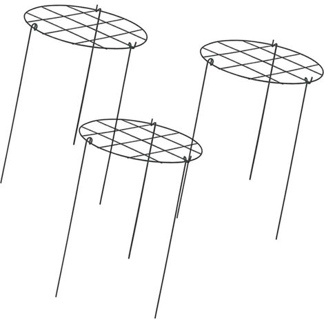 Bardusch - 3 pièces Cages de Pivoine et soutient Les Anneaux de Soutien des Plantes Treillis d'escalade en métal pour Plantes extérieures Flops Fleurs pivoines (1/5)