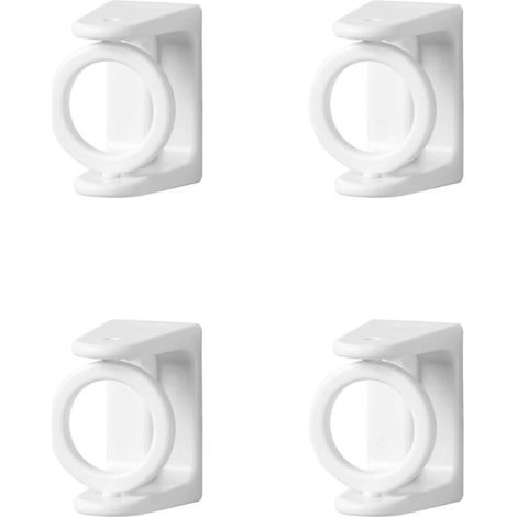 Ganchos giratorios para cortinas de 4 piezas, soporte moderno con anilla giratoria para barra de cortina, ideal para cocina, baño, hogar y hotel - Blanco (1/5)