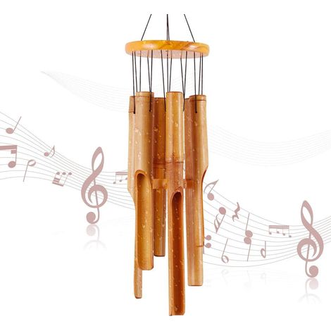 Carillon éolien en bambou - Carillon éolien en bois - Grand carillon éolien (1/5)