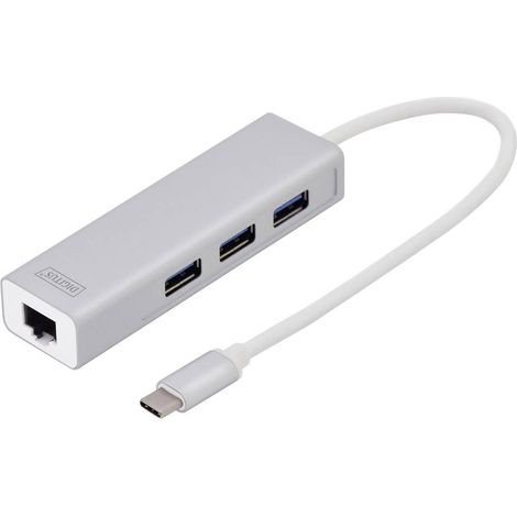USB 3.2 Gen 1 Multiport-Hub, USB-C Stecker 3x USB-A Buchse + RJ-45 Buchse, USB-Hub Verwendung: Nachrüsten von einem RJ-45 et 3 USB-A Anschlüssen (1/4)