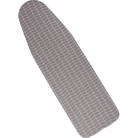 KOTARBAU® Housse Table à Repasser - Housse Planche à Repasser 120 x 42 cm - Taille M - Coton et Feutre - Résistante à la Chaleur - Gris - Motif à Carreaux (1/4)