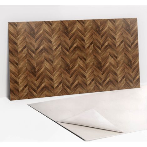 Panneaux muraux autocollants en vinyle imperméable - Planches marron 100 x 50 cm (1/5)