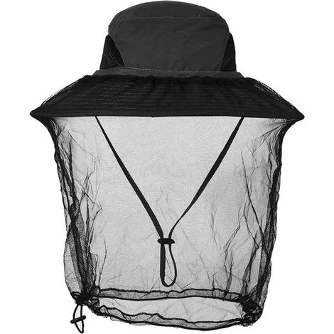 Sombrero con mosquitera de 360°, sombrero de jardinería, sombrero de sol de ala ancha para parques naturales, con red antiinsectos oculta incorporada, unisex. (1/5)