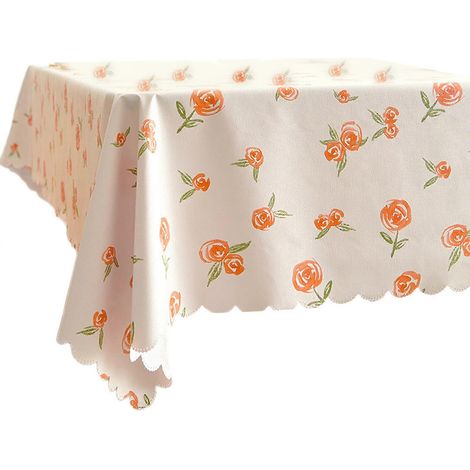 Nappe en PVC facile à nettoyer, motif champêtre rafraîchissant, résistante à l'huile, idéale pour la maison et le bureau, avec un langage floral léger. (1/5)