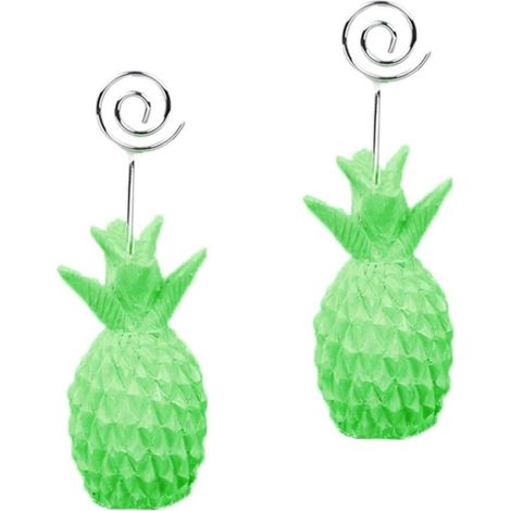 2-Piece Pineapple Photo Holders, Decorative Message Holders for Table, Green