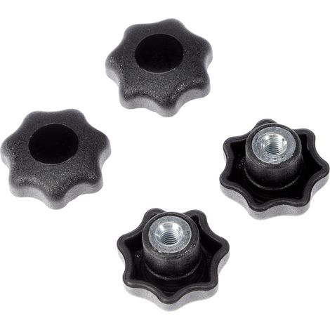 KIPP - Bedienteile  Normelemente K0155.205 Maniglia a Stella Kipp-termoplastica, Filettatura Interna-M5, D1 = 25 mm-Nero-Comp. Acciaio