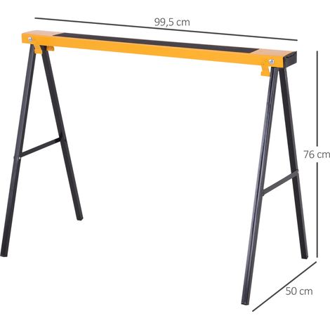 2er-Set Arbeitsbock, Handwerks-Ständer, bis zu 250 kg belastbar, Metall, Gelb (1/5)