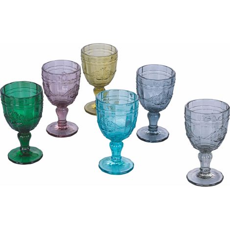 Lot de 6 verres à vin, multicolore (1/5)
