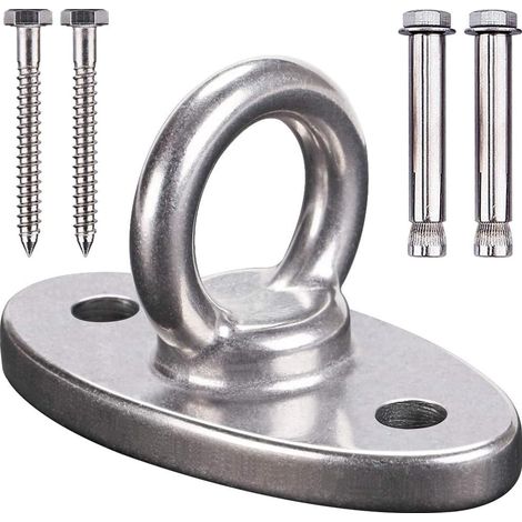 Crochet de Plafond Acier Inox - 1 Pièce - SUS304 Robuste - Charge 450KG Pivotant - Yoga Hamac Lampe - Fixation Bois Béton (1/5)