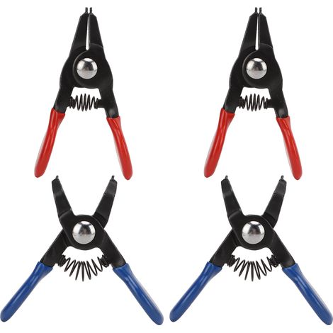 Jeu de Mini pinces à anneau pression, 4 pièces, universel, en métal, à ressort, Durable pour circlip interne et externe.