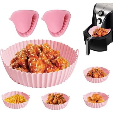 Accessoires de Friteuse à Air - Silicone - 21 cm - Réutilisables - Compatibles 5 à 8 Qt - Gants Inclus (1/4)