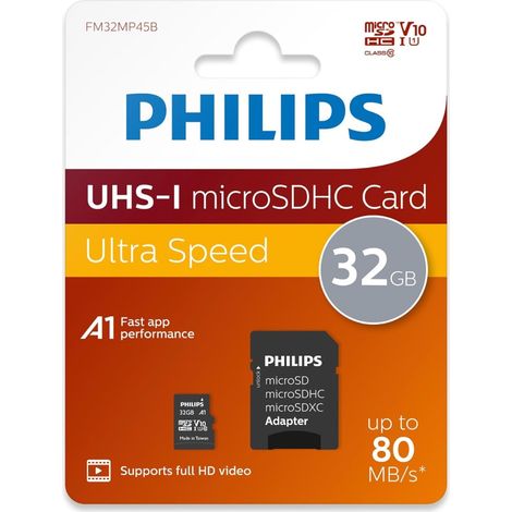 Philips MicroSDHC Card 32GB Class 10 UHS-I U1 incl. Adapter