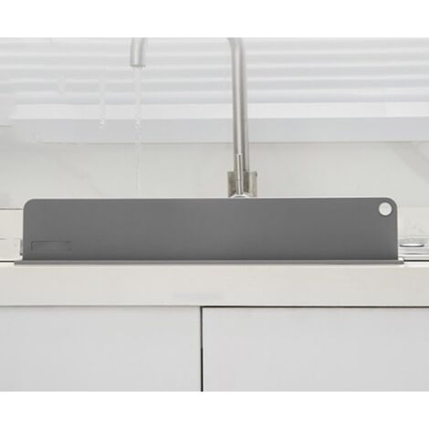 BUNTHAUS Protection anti éclaboussures en silicone pour évier, écran anti éclaboussures réutilisable, panneau de déflecteur de vaisselle pour cuisine (gris) (1/5)