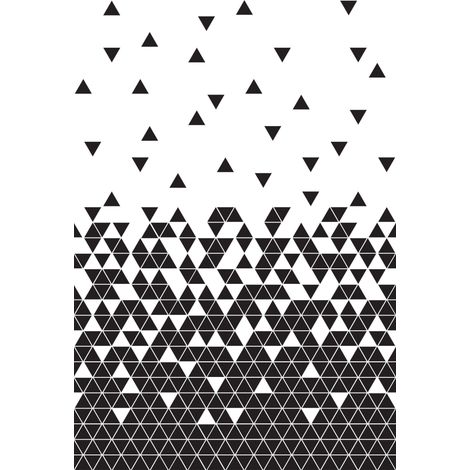 papier peint panoramique triangles noir et blanc - ESTAhome (1/4)