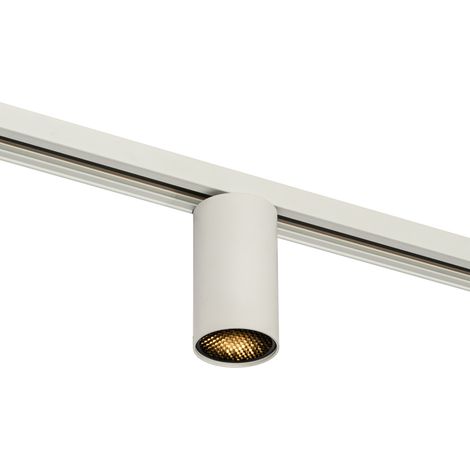 QAZQA iconic - Système de rail spot luminaire plafond, plafonnier compatible pour led - 1 lumière - Ø 5.6 cm - Blanc - Moderne - éclairage intérieur - Salon I Chambre I Cuisine I Salle à manger