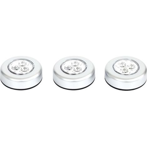 Lot de 3 Lampes à Led "Push" 7cm Blanc (1/5)