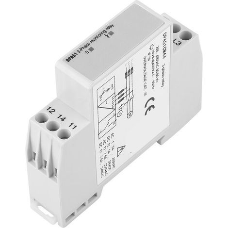 Relais de Surveillance 3 Phases Dpa51cm44 - Courant/tension - Relais de Surveillance - Protection Séquentielle pour Système Triphasé Perte de Phase et Incorrecte de Phase - 208-480 Vac