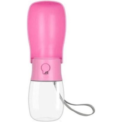 Bouteille d'eau pliable pour chien de 300 ml, bouteille d'eau portable pour chien, convient aux chiens, chats, animaux de compagnie, promenades en plein air, voyages et boissons, rose (1/3)